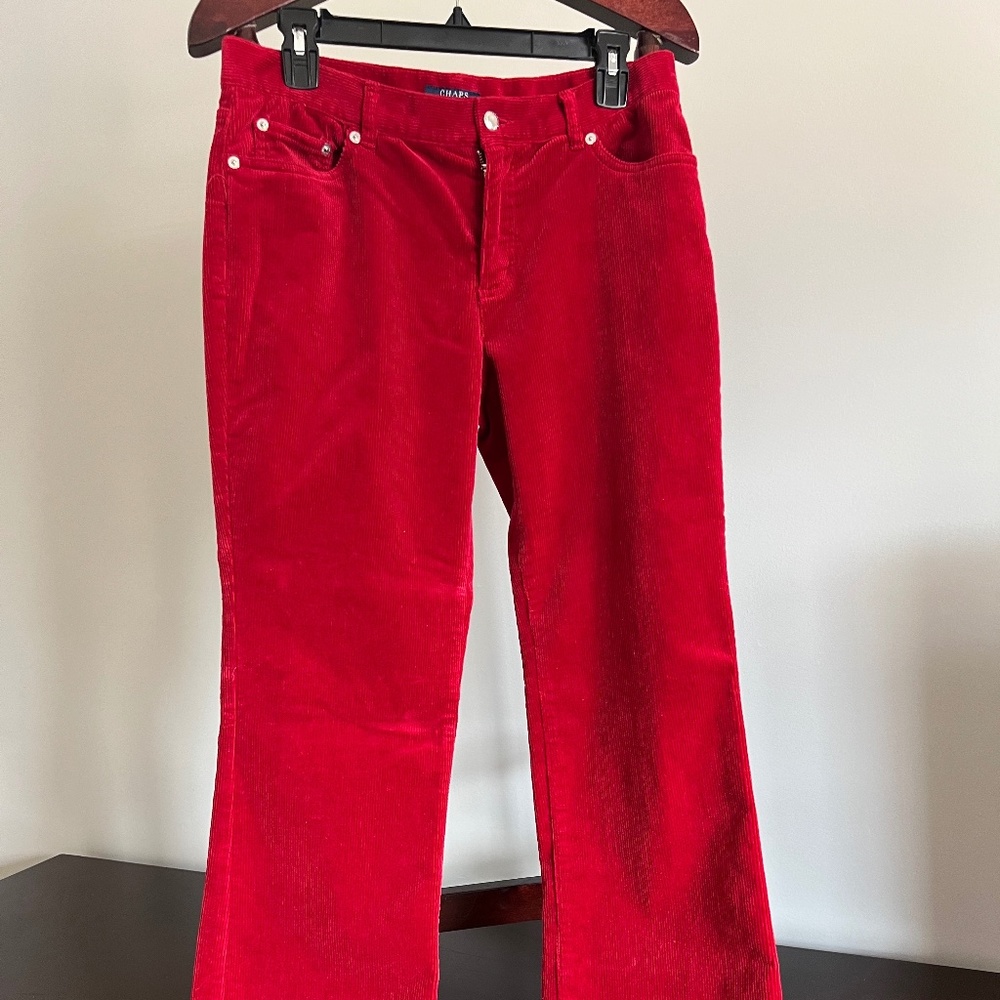 Chaps Red Corduroy Womens Pants